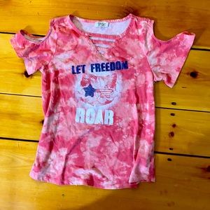 Off the shoulder red tie die